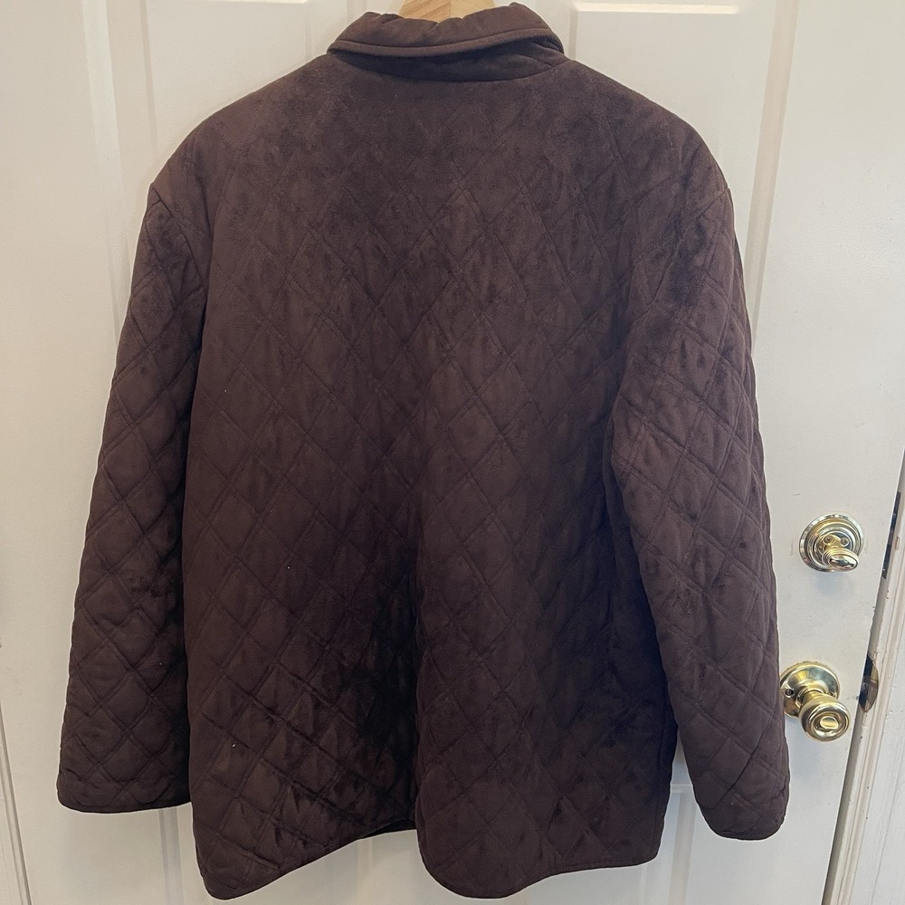 Lauren Ralph Lauren Womens XL Quilted Velvet Velour Brown Barn Coat Jacket - Picture 7 of 9